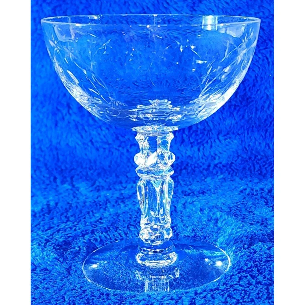 Vintage Champagne Glasses, Fostoria Christiana Pedestal Sherbet, Fine Crystal...